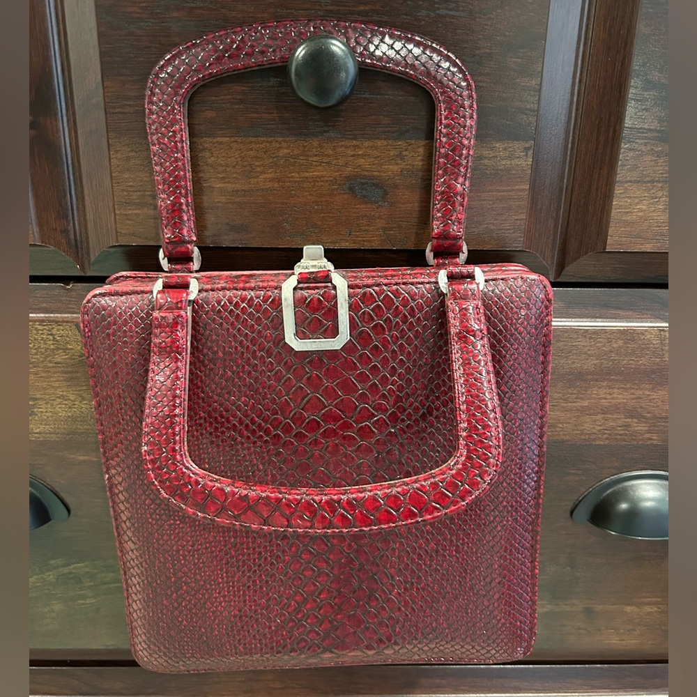 Red Snakeskin Handbag